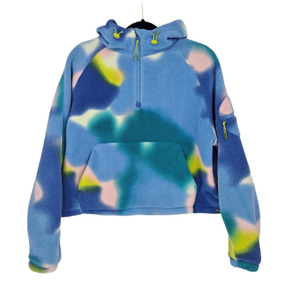 Outdoor Voices Primo Fleece 1/4 Zip Hoodie Multi Lava Women's Size L Large